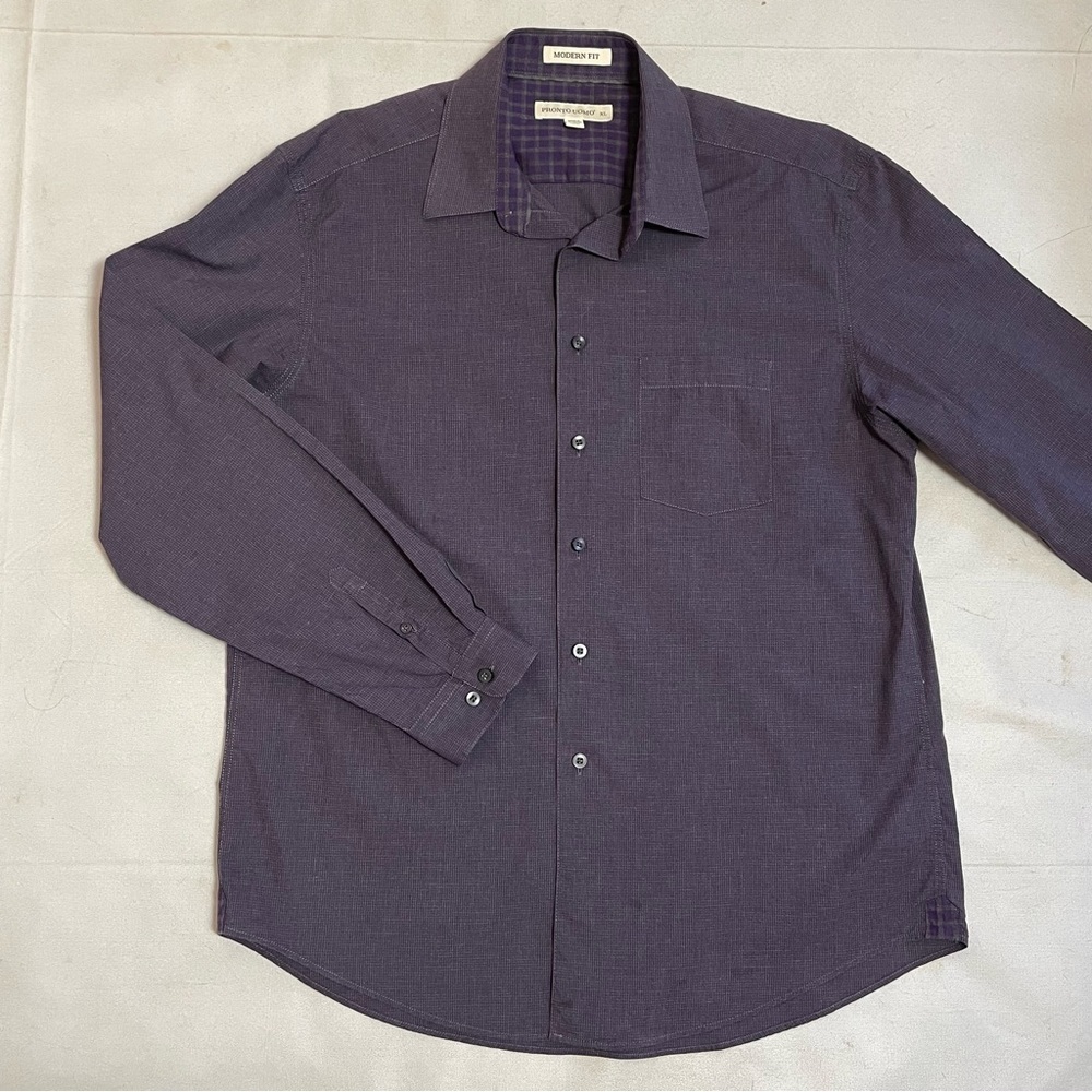 Pronto Uomo Modern Fit Long Sleeve Cotton Shirt Size XL